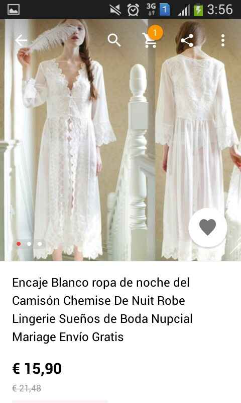  Bata de novia blanca con encaje en espalda - 1
