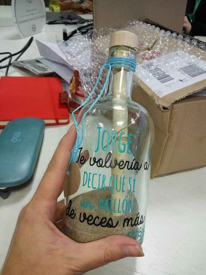 Detalle novio mensaje en botella personalizada - 1