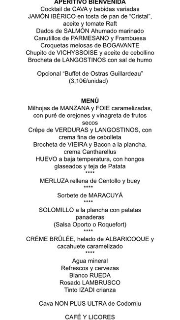 Menu de boda - 1
