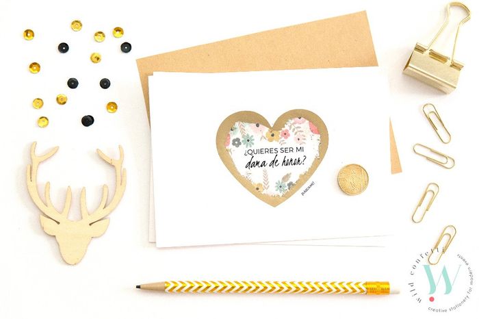 Tarjeta rasca Dama de Honor y Testigos - Wild Confetti