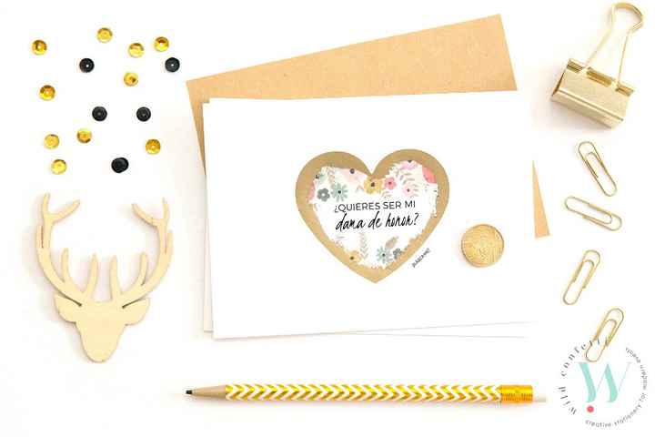 Tarjeta rasca Dama de Honor y Testigos - Wild Confetti