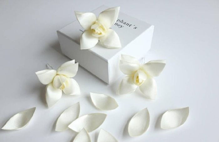 Flores de raso para el pelo - 1
