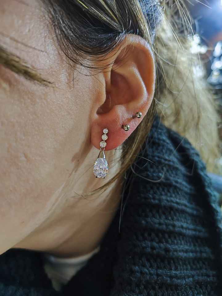 Pendientes cortos de novia - 3