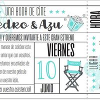 Estas son las invitaciones (hechas por mi) para nuestra boda, la temática como podéis ver es el cine
