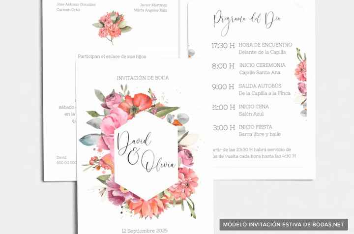 Invitaciones con motivos florales VS con figuras geométricas - 1