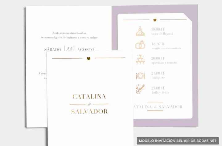 Invitaciones con detalles dorados VS tipografía manuscrito - 1