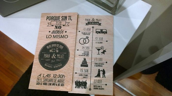 Invitaciones de madera echas en casa - 2