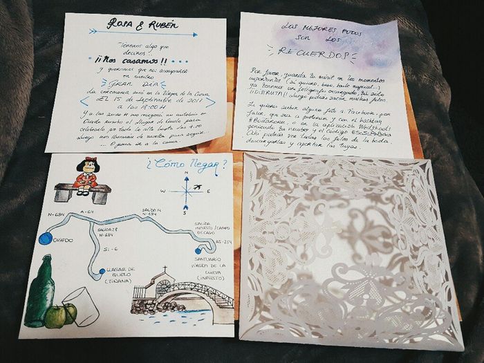 Mis invitaciones con mapa hechas a mano!! - 5