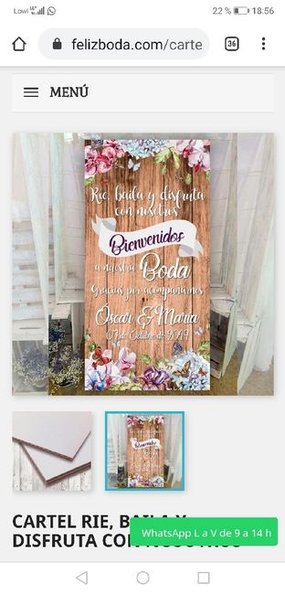 Cartel de bienvenida a la boda 5