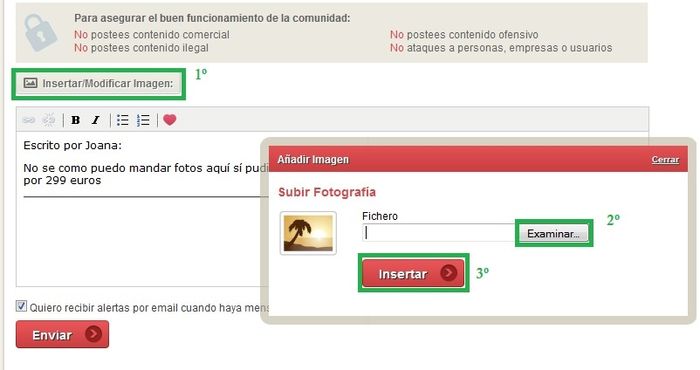 Como Poner fotos en el comentario