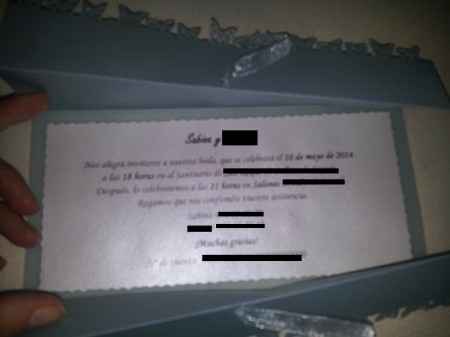 Invitación casera de boda