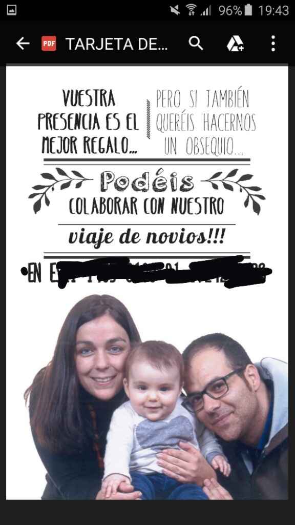 Número de cuenta en la invitación... - 1