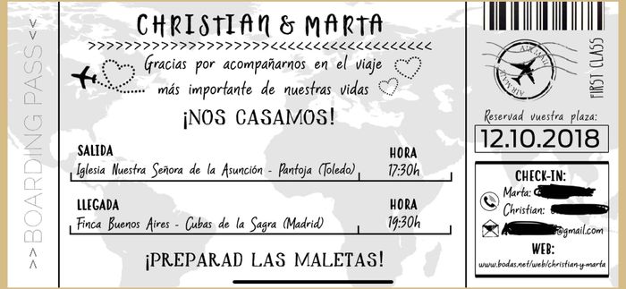 ¡Ayuda! Invitaciones de boda de temática viajera 1