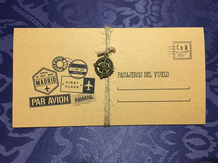 Montaje de invitaciones - temática viajera - 2