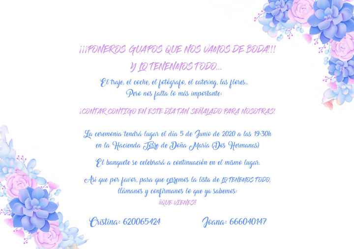 Invitación trasera