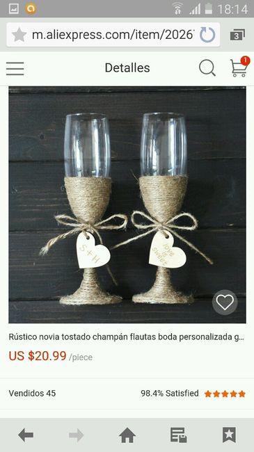 Copas novios decoradas - 2
