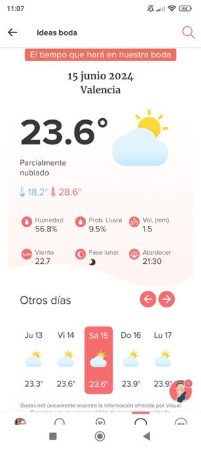 Descubre qué tiempo hará en tu boda con la herramienta de Bodas.net ☀️ - 1