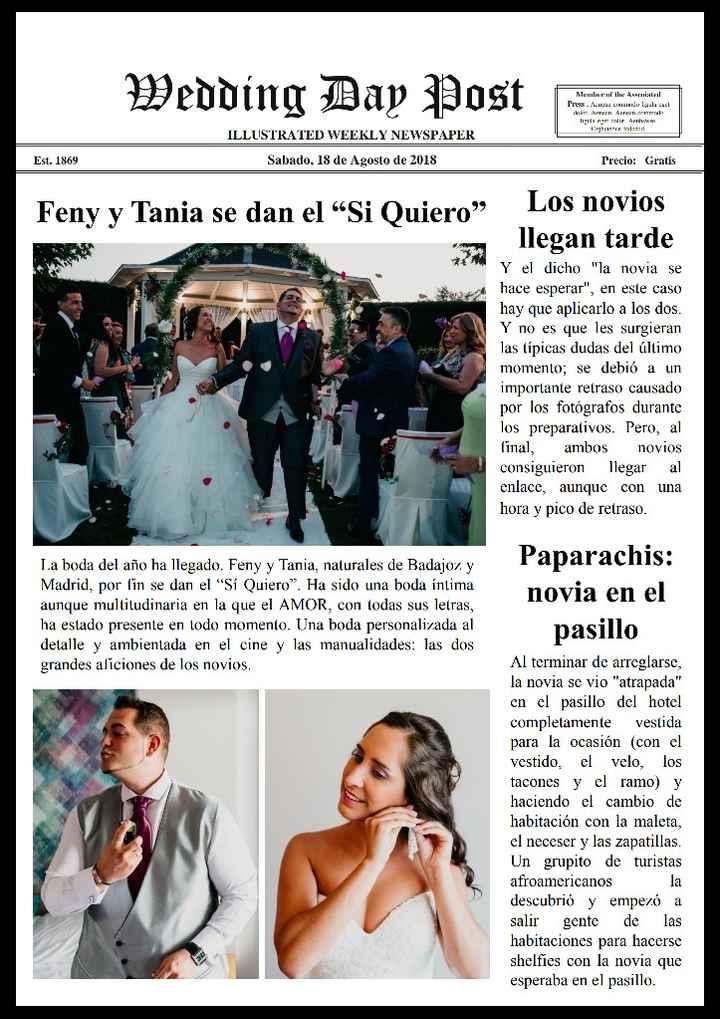 Primer aniversario. Bodas de papel - 1