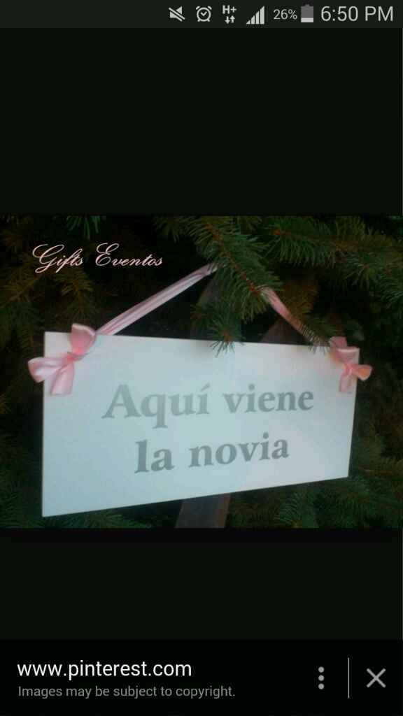 Cartel aqui viene la novia, boda en iglesia - 1