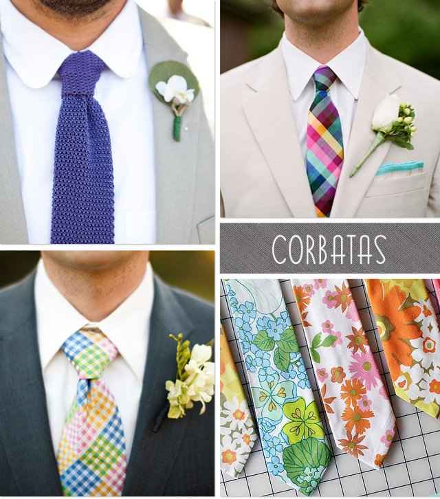 unas corbatas con color