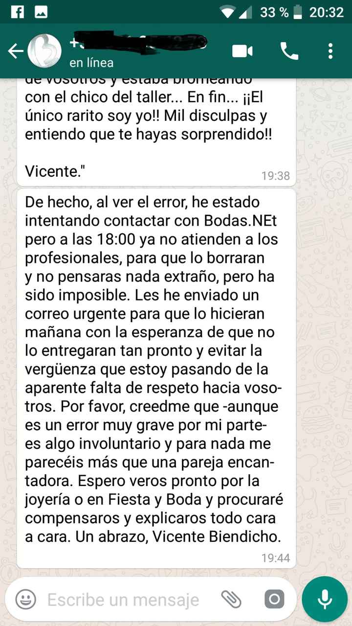 excusas a través de whats app