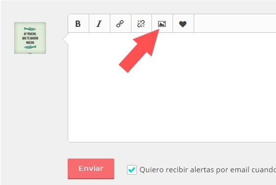 cuando escribas algo dale al boton q te he indicado 