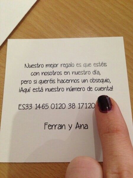 Invitaciones con número de cuenta - 1