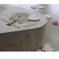  Libro de firmas Corazones ❤ de madera... - 1