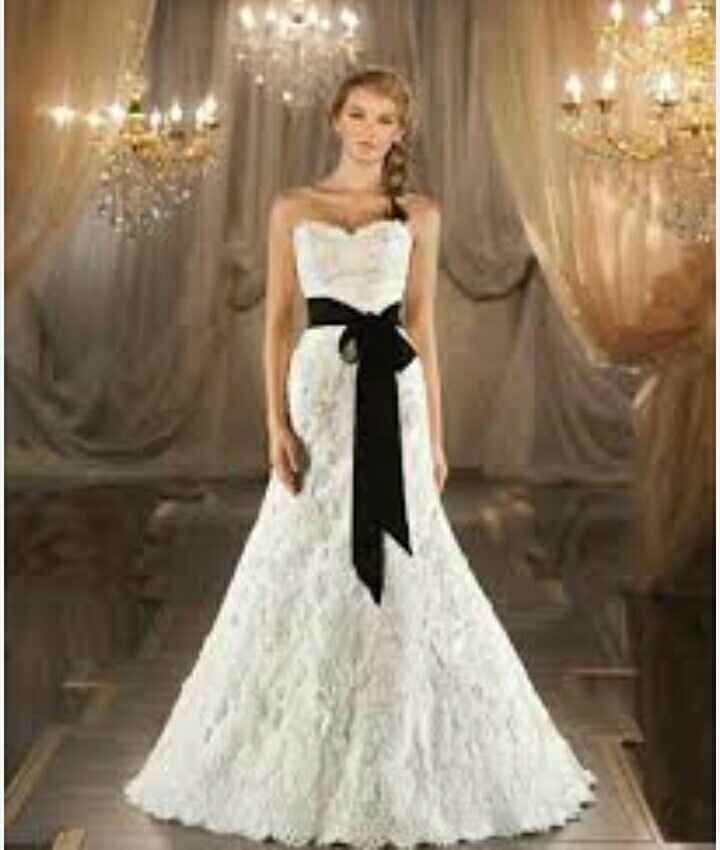 Vestido de novia blanco y negro - 1
