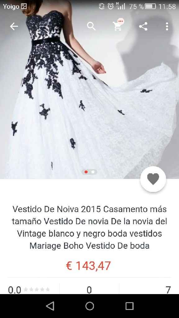 Vestido de novia blanco y negro - 1