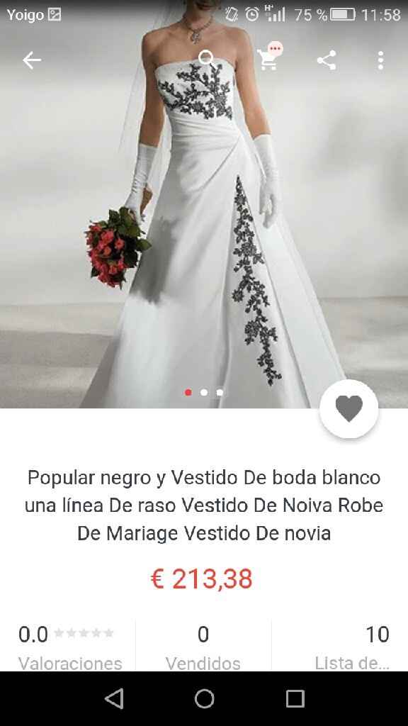 Vestido de novia blanco y negro - 2