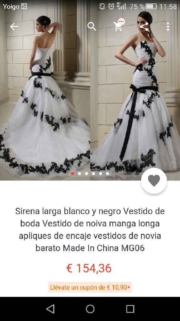 Vestido de novia blanco y negro - 4