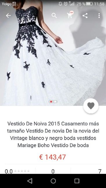 Vestido de novia blanco y negro - 1