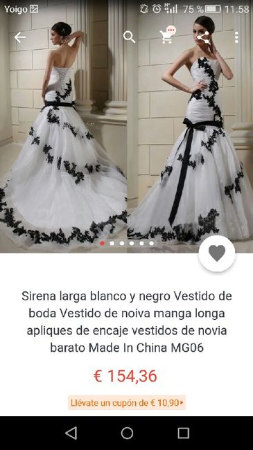 Vestido de novia blanco y negro - 4