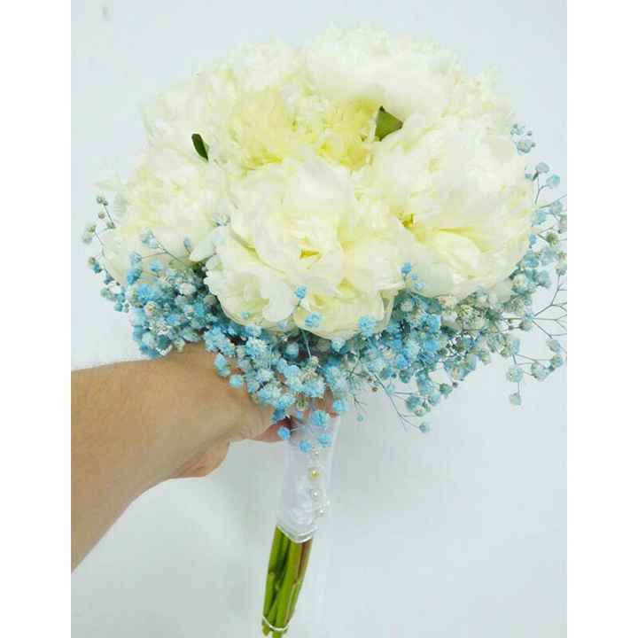 Pendientes azules y ramo. ¿qué flores y qué color? - 1