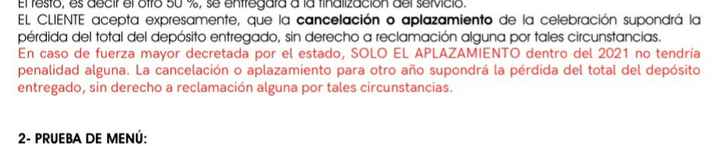 Nueva clausula en el contrato del catering - 1