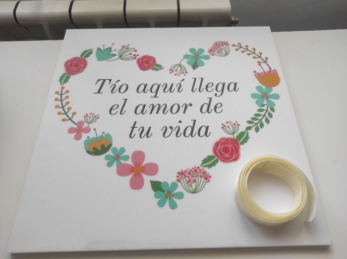 Cartel aquí viene la novia personalizado 1