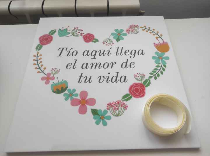 Cartel aquí viene la novia personalizado - 1