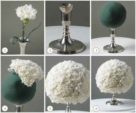 Tutorial para hacer bolas con claveles