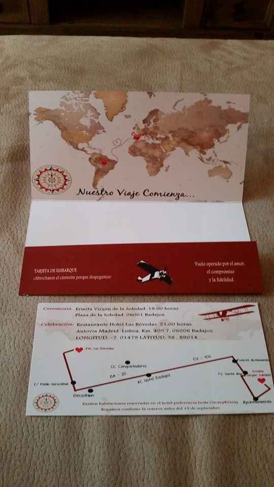 Invitacion estilo billete de avión,