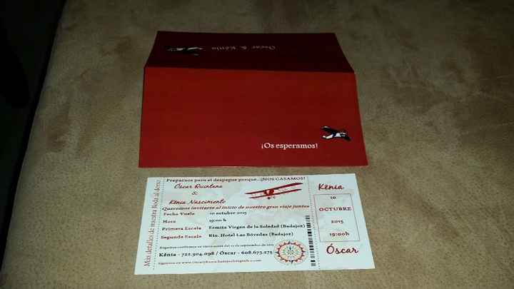 Invitacion estilo billete de avión,