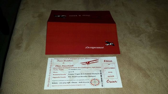 Invitacion estilo billete de avión,