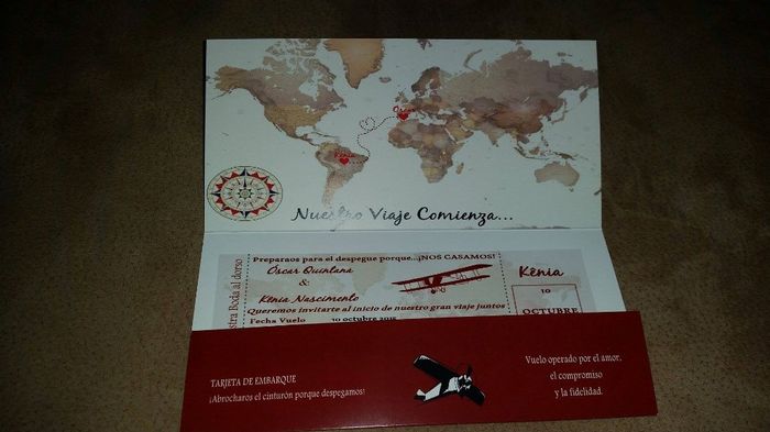 Invitacion estilo billete de avión,