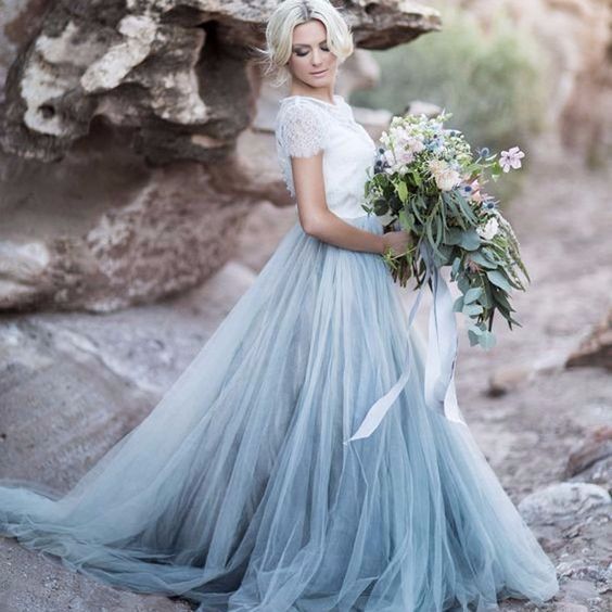 Vestidos de novia con falda de tul... ¡de color! 2