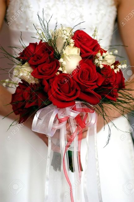 Ramos de novia en tonos rojos 6