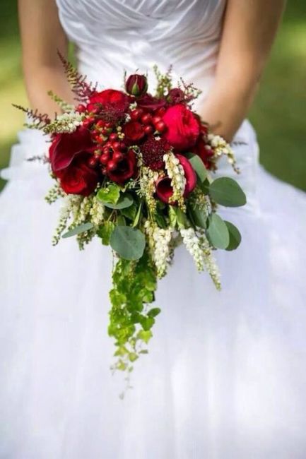 Ramos de novia en tonos rojos 14