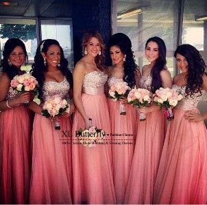 Vestidos damas de honor coral 2