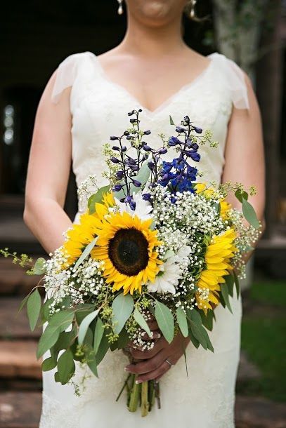 Ramos de novia con girasoles 17