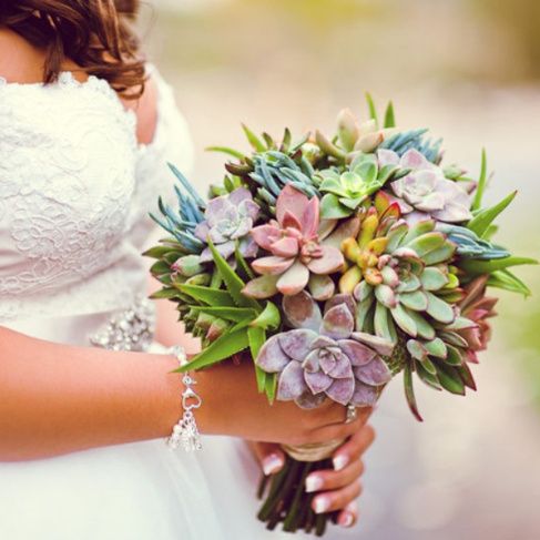Ramos de novia con suculentas 25