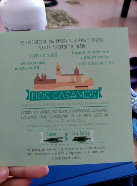 Nuestras invitaciones por fin en casa - 1